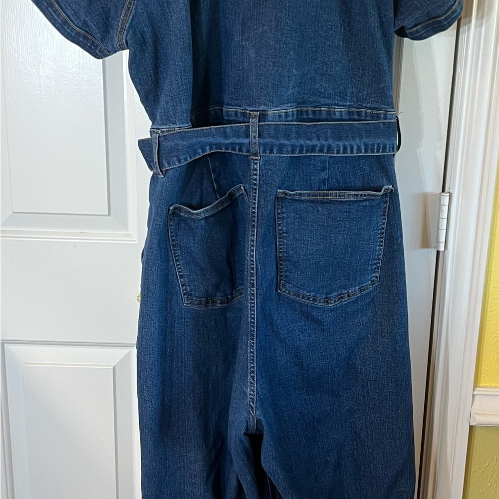 Ava & Viv Blue Denim Jumpsuit - Picture 3 of 5